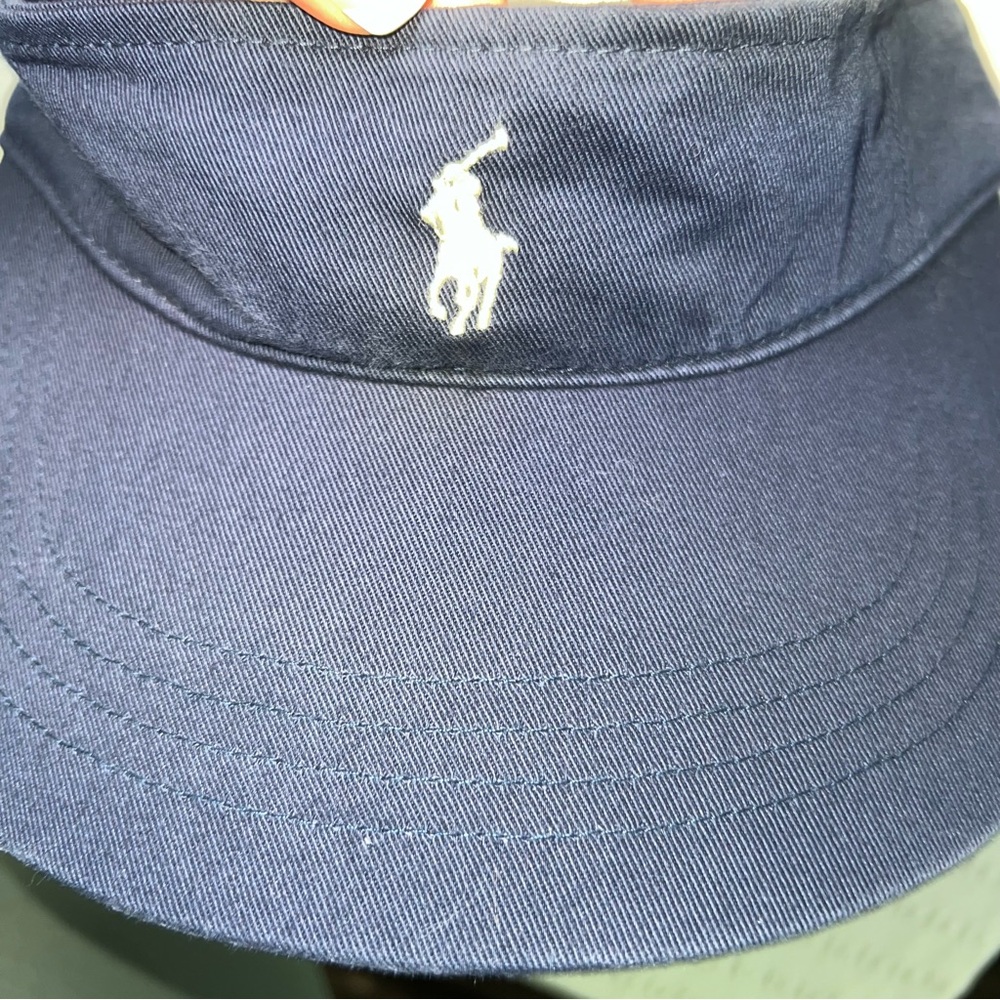 Ralph Lauren Polo Tennis Visor Hat Navy Blue Logo One Size Adjustable Cap Sporty - Picture 4 of 6